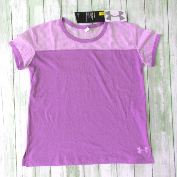Girls YMD Size Youth Medium Under Armour Soccer Shirt Heat Gear Loose Fit NWT - Picture 1 of 4